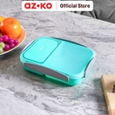 AZKO Kris 1.1ltr Kotak Makan 2 Sekat Dengan Sendok & Garpu - Hijau Muda