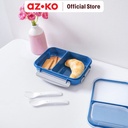 AZKO Kris 1.1 ltr Kotak Makan 2 Sekat Dengan Sendok Garpu - Biru Muda