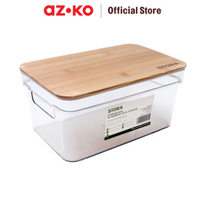 AZKO Stora 5 Ltr Kotak Penyimpanan Dengan Tutup Bambu
