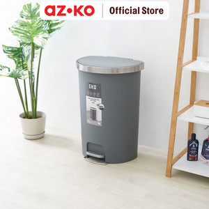 AZKO Eko 55 Ltr Hana Tempat Sampah Pedal Semi Round - Abu-Abu