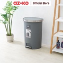 AZKO Eko 55 Ltr Hana Tempat Sampah Pedal Semi Round - Abu-Abu