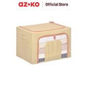 AZKO Stora 50X40X33 Cm Kotak Penyimpanan Lipat Ritsleting - Beige