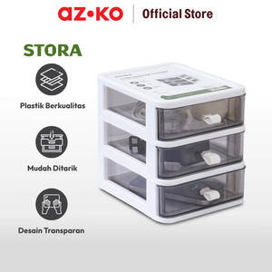 AZKO Stora 13.4x17x17 Cm Laci Penyimpanan Mini 3 Tingkat