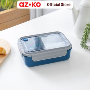 AZKO Kris 1.25 ltr Kotak Makan 3 Sekat Plastik - Biru