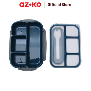 AZKO Kris 1 ltr Kotak Makan 4 Sekat - Biru