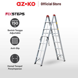 AZKO Fixsteps 2.1 Mtr Tangga Lipat Aluminium Stick 2X6 Step