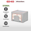 AZKO Stora 60X42X40 Cm Kotak Penyimpanan Lipat Ritsleting - Abu-Abu