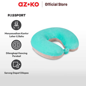 AZKO Passport Bantal Leher Aloha - Hijau/Krem