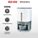 AZKO Kris 12 Kg Tempat Beras Dengan Pengukur Dan Saringan - Putih