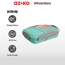 AZKO Kris 1.1ltr Kotak Makan 2 Sekat Dengan Sendok & Garpu - Hijau Muda