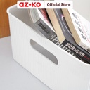 AZKO Stora 16 Ltr Kotak Penyimpanan Dengan Tutup Bambu - Putih