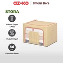 AZKO Stora 50X40X33 Cm Kotak Penyimpanan Lipat Ritsleting - Beige