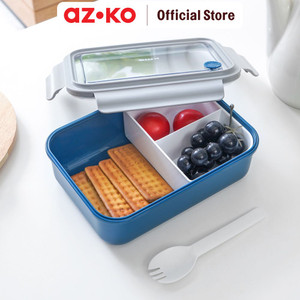 AZKO Kris 1.25 ltr Kotak Makan 3 Sekat Plastik - Biru