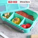AZKO Kris 1.3 ltr Kotak Makan 4 Sekat Dengan Sendok Garpu - Hijau