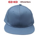 AZKO Ataru Topi Baseball 6 Panel Flat - Biru Brim