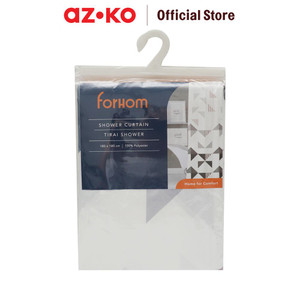 AZKO Forhom 180x180 Cm Tirai Kamar Mandi Dengan Hooks Polygry