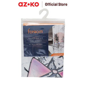 AZKO Forhom 180x180 Cm Tirai Kamar Mandi Dengan C Hooks Pineaple