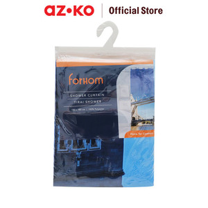 AZKO Forhom 180x180 Cm Tirai Kamar Mandi Dengan Hooks London