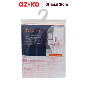 AZKO Forhom 180x180 Cm Tirai Kamar Mandi Dengan C Hooks City