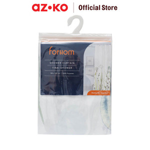 AZKO Forhom 180x180 Cm Tirai Kamar Mandi Dengan Hooks Botanica