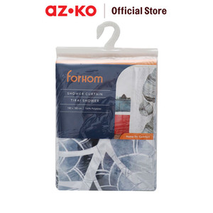 AZKO Forhom 180x180 Cm Tirai Kamar Mandi Dengan C Hooks Big Leaf