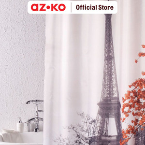 AZKO Forhom 180x200 Cm Tirai Kamar Mandi Dengan Hooks - Coral