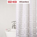 AZKO Forhom 180x200 Cm Tirai Kamar Mandi Dengan Hooks D - Abu-Abu