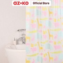 AZKO Forhom 180X200 Cm Tirai Kamar Mandi Peva Dengan Hooks Motif
