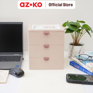 AZKO Stora Organizer Kosmetik 3 Tingkat - Krem Beige