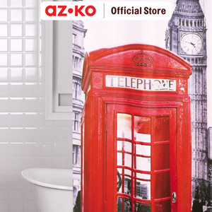 AZKO Forhom 180x200 Cm Tirai Kamar Mandi Dengan Hooks M