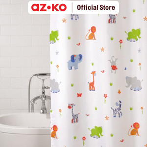 AZKO Forhom 180x200 Cm Tirai Kamar Mandi Dengan Hooks Multi
