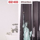 AZKO Forhom 180x200 Cm Tirai Kamar Mandi Dengan Hooks - Hitam