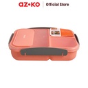 AZKO Kris 1.7 ltr Kotak Makan 3 Sekat Dengan Sendok & Garpu - Pink Muda