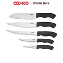 AZKO Kris Set 6 Pcs Pisau Dengan Block Penyimpanan - Cokelat/Hitam