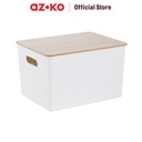 AZKO Stora 38.5X29.5X23 Cm Kotak Penyimpanan Dengan Tutup - Putih