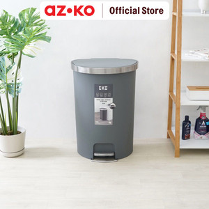 AZKO Eko 55 Ltr Hana Tempat Sampah Pedal Semi Round - Abu-Abu