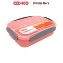 AZKO Kris 1.3 ltr Kotak Makan 4 Sekat Dengan Sendok Garpu - Pink