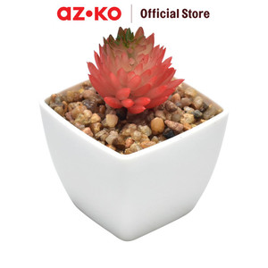 AZKO Ataru Tanaman Artifisial Kaktus Dengan Pot - Merah