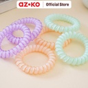 AZKO Ataru Set 6 Pcs Ikat Rambut Spiral Lg- Ungu/Oranye/Hijau