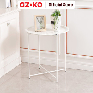 AZKO Soleil 46 Cm Meja Teras Dengan Tray - Putih