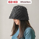 AZKO Ataru Topi Bucket Checkered Texture - Hitam