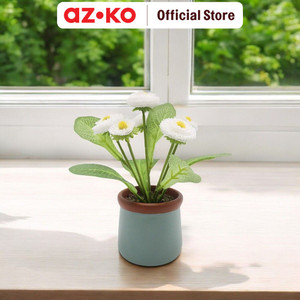 AZKO Arthome 15.2 Cm Bunga Artifisial Pot - Putih