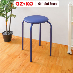 AZKO Soleil Bangku Metal Padded Pu - Biru Navy