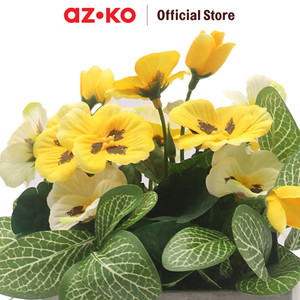 AZKO Arthome 22.3 Cm Bunga Artifisial Pansy - Putih/Kuning