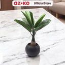 AZKO Arthome 38 Cm Tanaman Artifisial Banana Leaf Dengan Pot - Hijau
