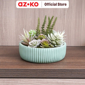 AZKO Arthome 20.3 Cm Tanaman Artifisial Sukulen Dengan Pot - Hijau