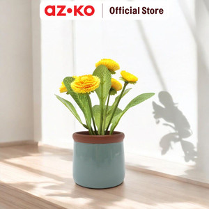 AZKO Arthome 15.2 Cm Bunga Artifisial Chrysanthm Dengan Pot - Kuning