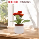 AZKO Arthome 15.2 Cm Bunga Artifisial Chrysanthm Dengan Pot - Orange