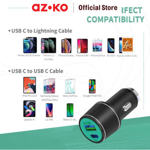 AZKO Otto Klasse Charger Mobil & Kabel Pd+Qc3.0 36 Watt