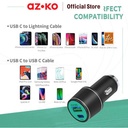 AZKO Otto Klasse Charger Mobil & Kabel Pd+Qc3.0 36 Watt